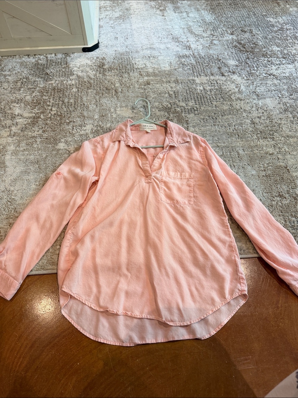 cloth & stone Pink Long-Sleeve Pullover Shirt